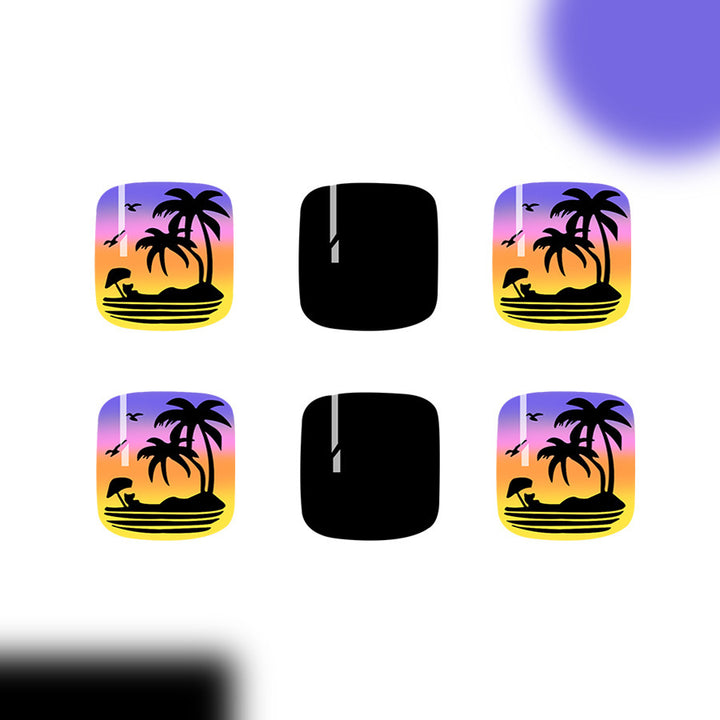 Artistic Summer-Themed Press-On Toenails Kalsten