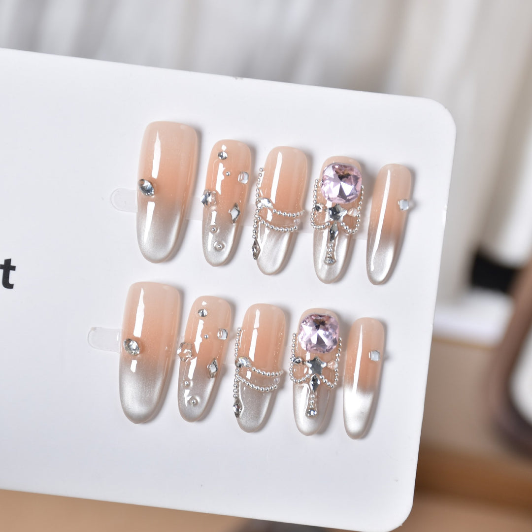 Luxury Rhinestone-Embellished Nail Art Extensions Kalsten