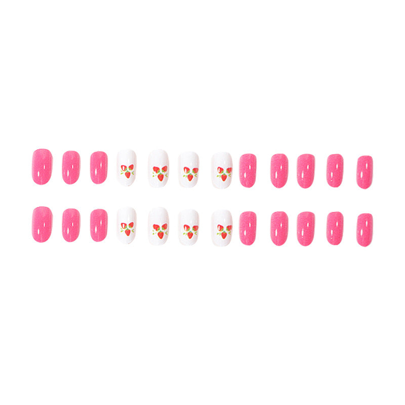 Strawberry-Themed Press-On Nail Art Set Kalsten