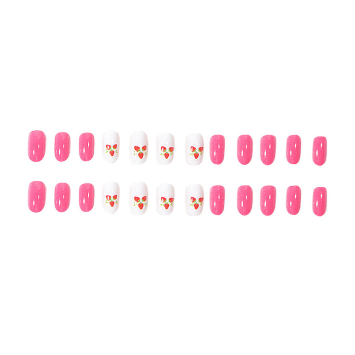 Strawberry-Themed Press-On Nail Art Set Kalsten