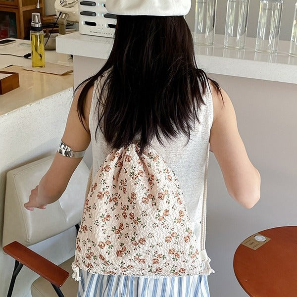 Floral Drawstring Backpack