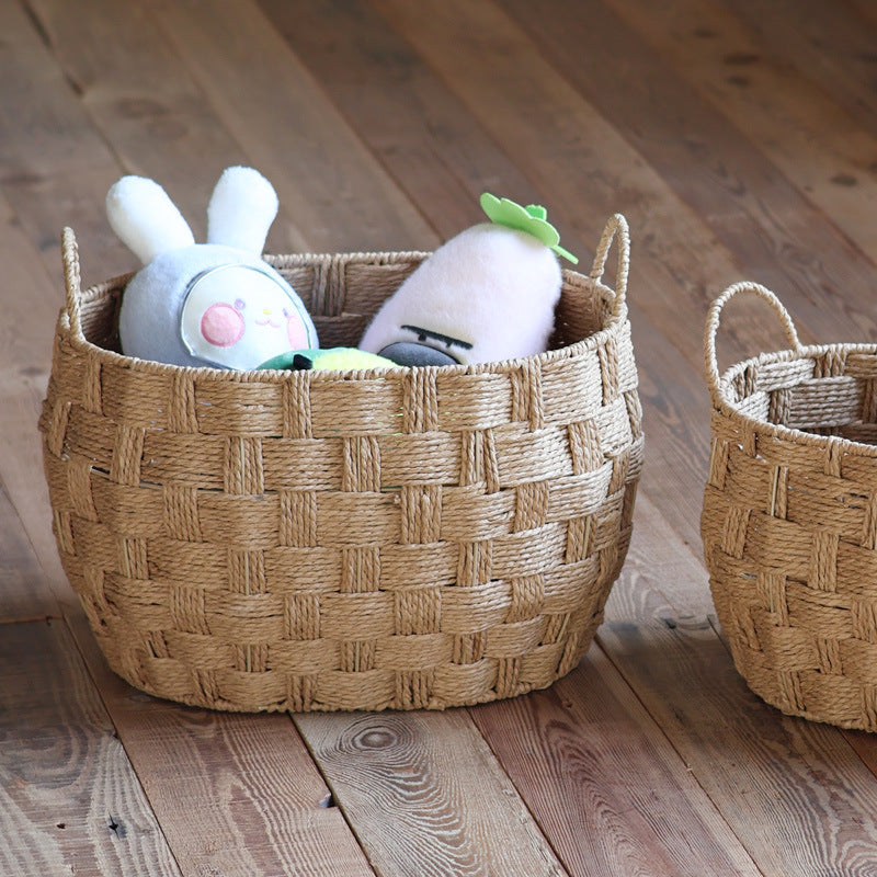 Storage baskets made of woven natural material Kalsten