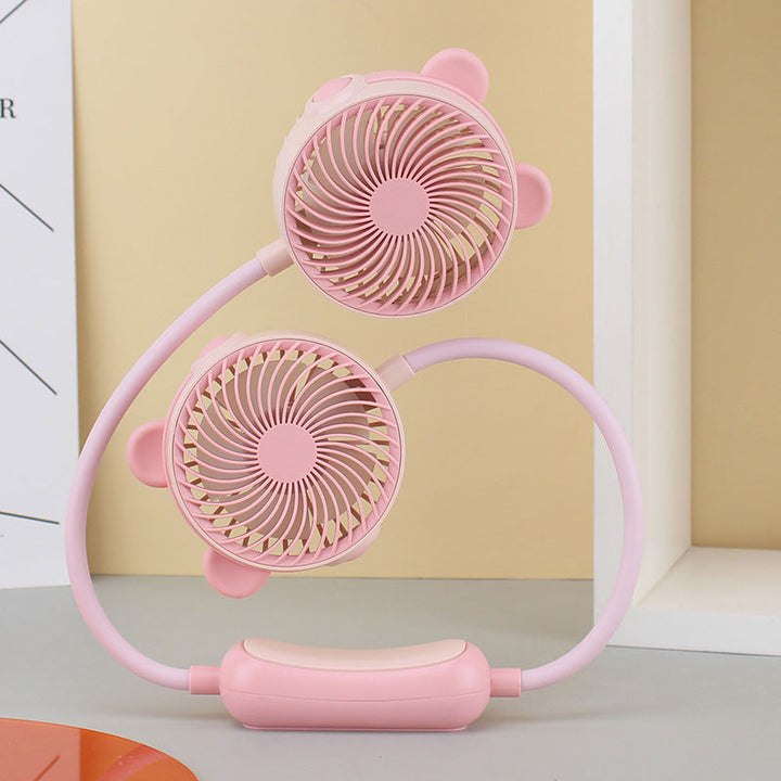 Ladies Portable Neck Fan with Flexible Mount and Dual Fan System Kalsten