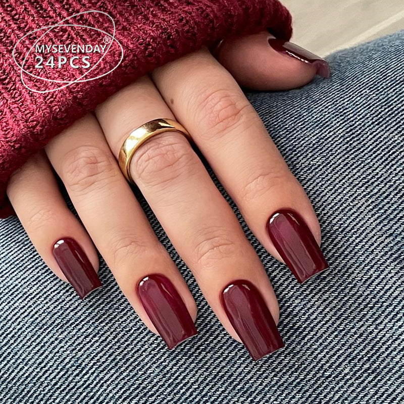 Glossy Square Tip Press-On Nails Kalsten