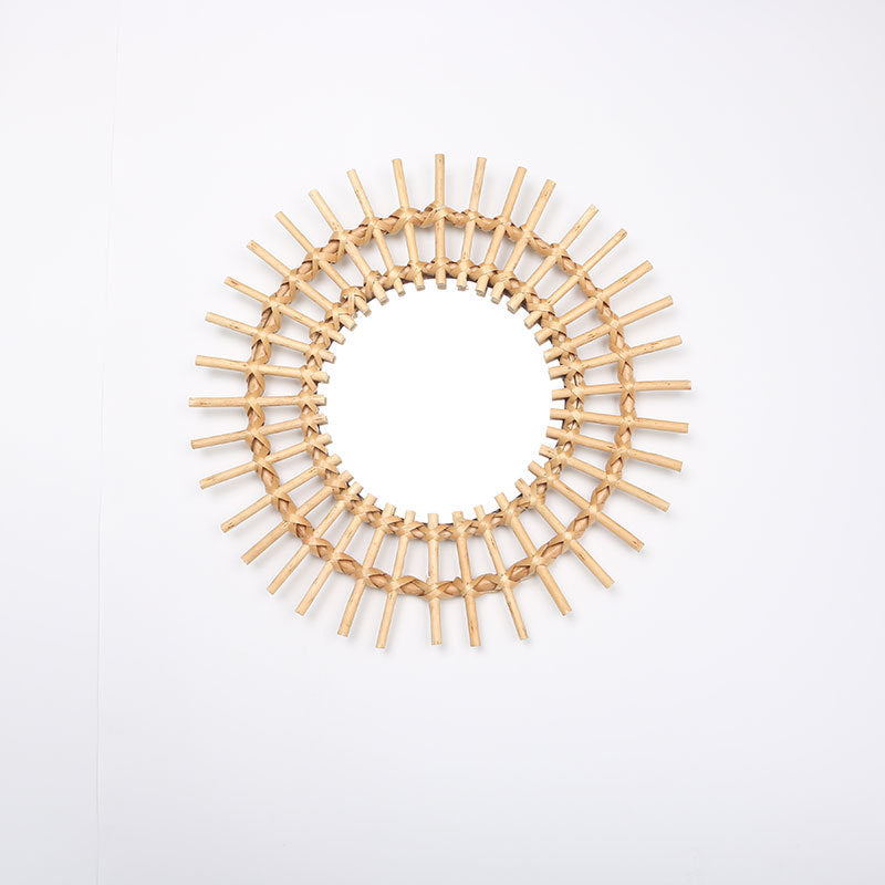 Round Wall Mirror with Rattan Design Kalsten