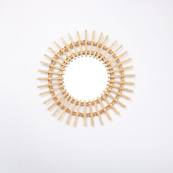 Round Wall Mirror with Rattan Design Kalsten