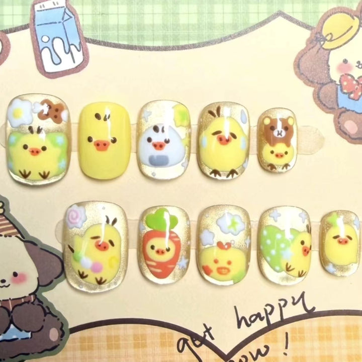 Whimsical Character Press-On Nail Art Set Kalsten