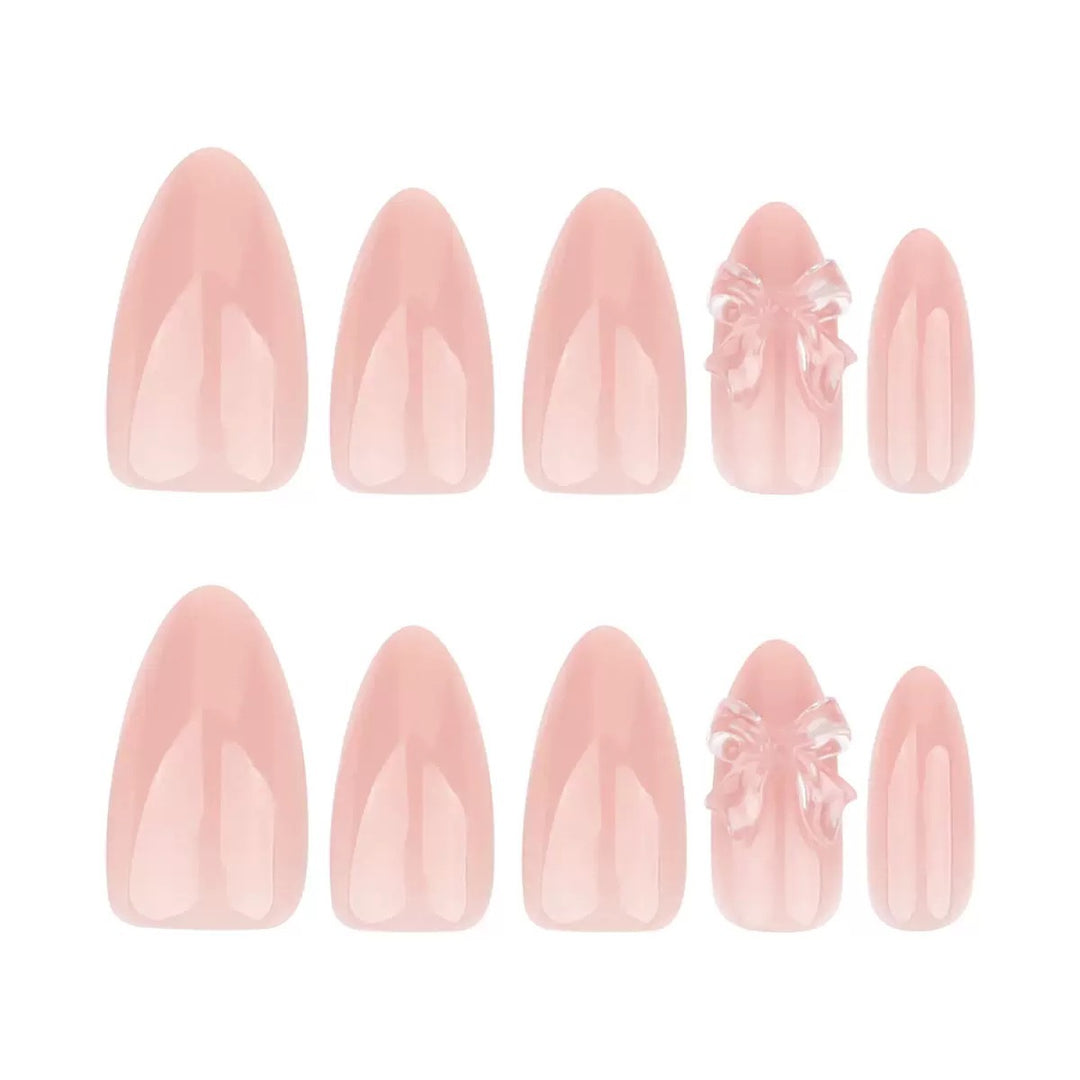 Elegant false nail tips with floral 3D embellishments Kalsten