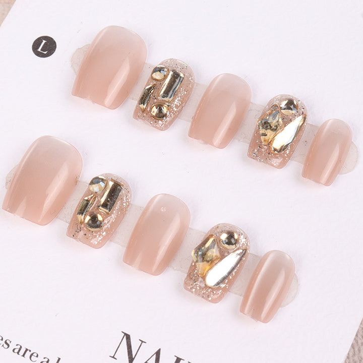 Premium Crystal-Embellished Press-On Nail Set Kalsten