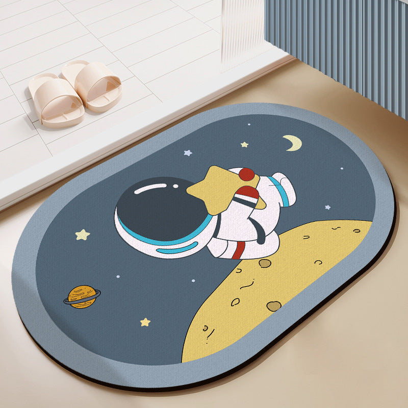 Playful Astronaut-Themed Area Mat
