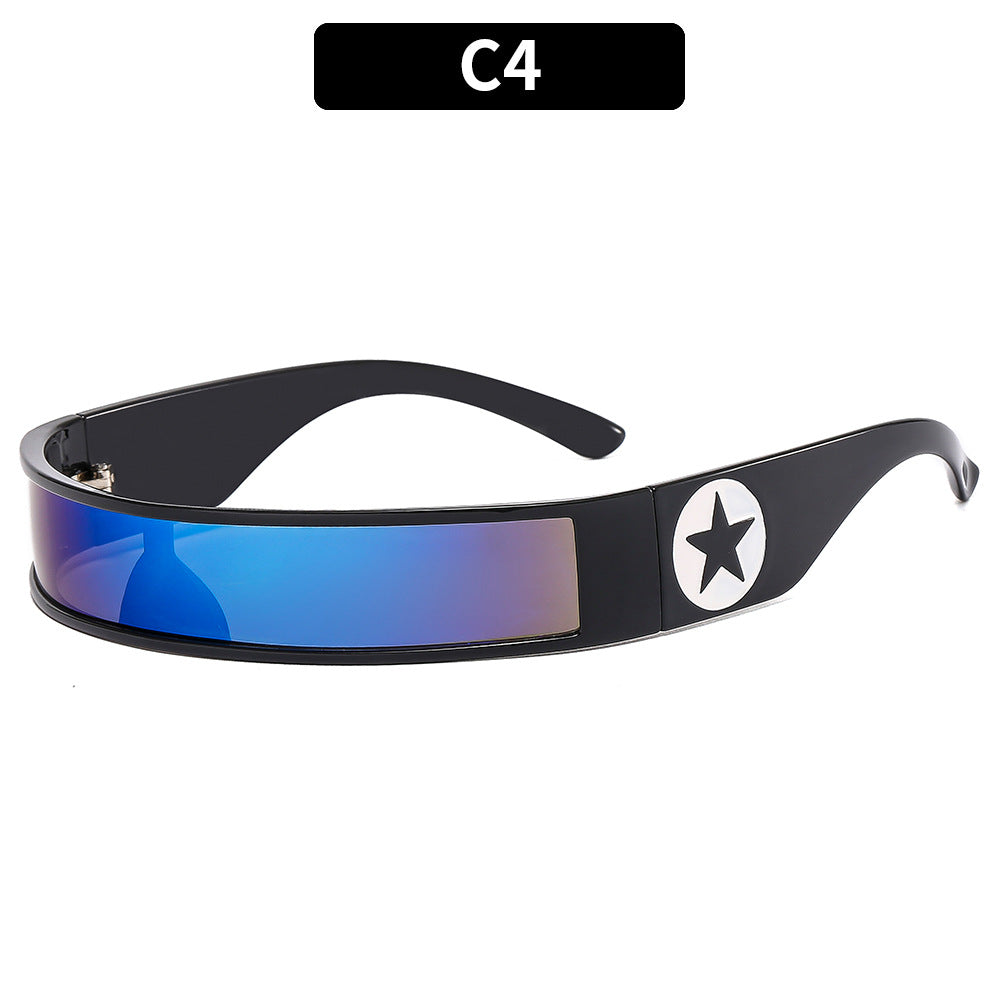 Futuristic Wide Lens Shield Sunglasses