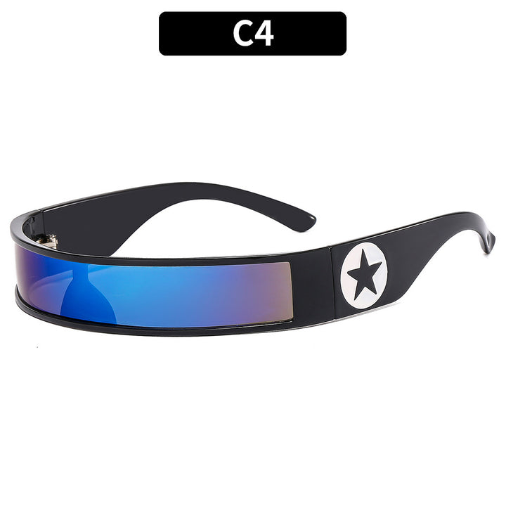 Futuristic Wide Lens Shield Sunglasses