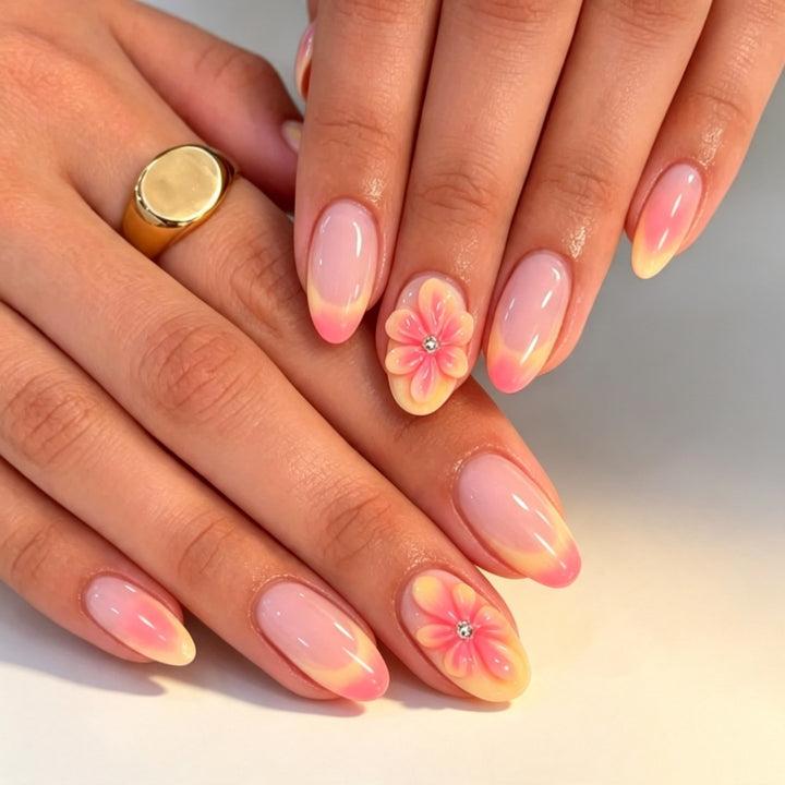 Floral Gel Press-On Nail Set Kalsten