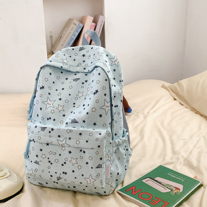 Star-Patterned School Backpack