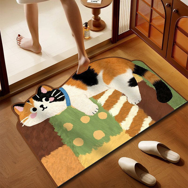 Playful Cartoon Cat Area Rug