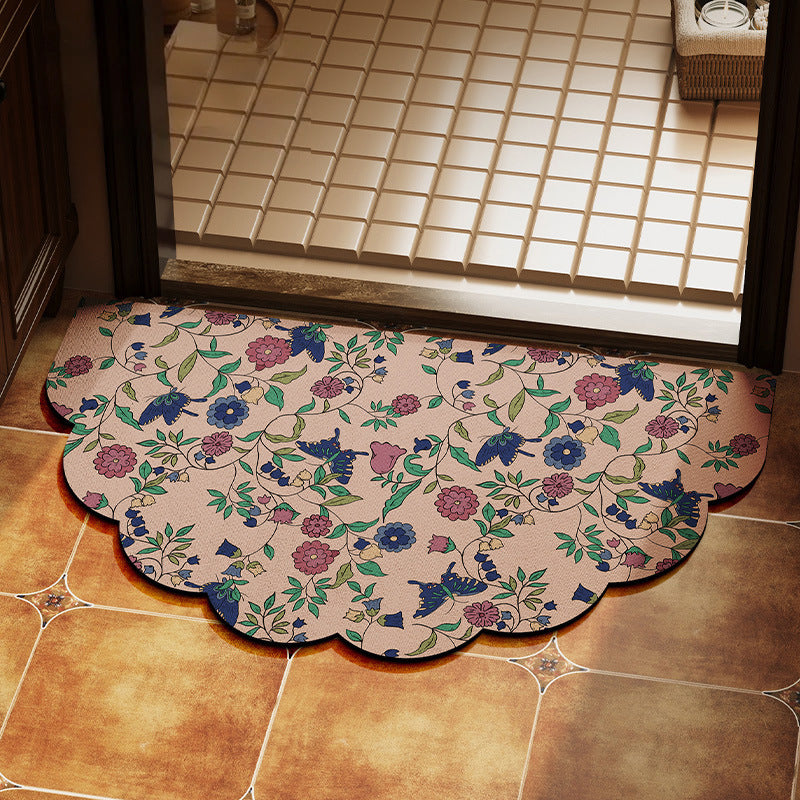 Decorative Floral Area Mat for Indoor Spaces