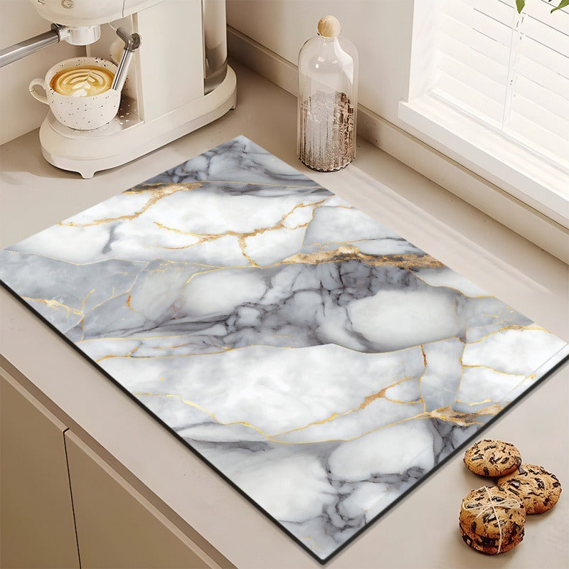 Premium Marble Print Kitchen Mat Kalsten
