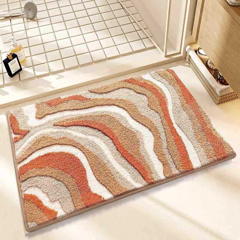 Soft Textured Abstract Pattern Bath Mat