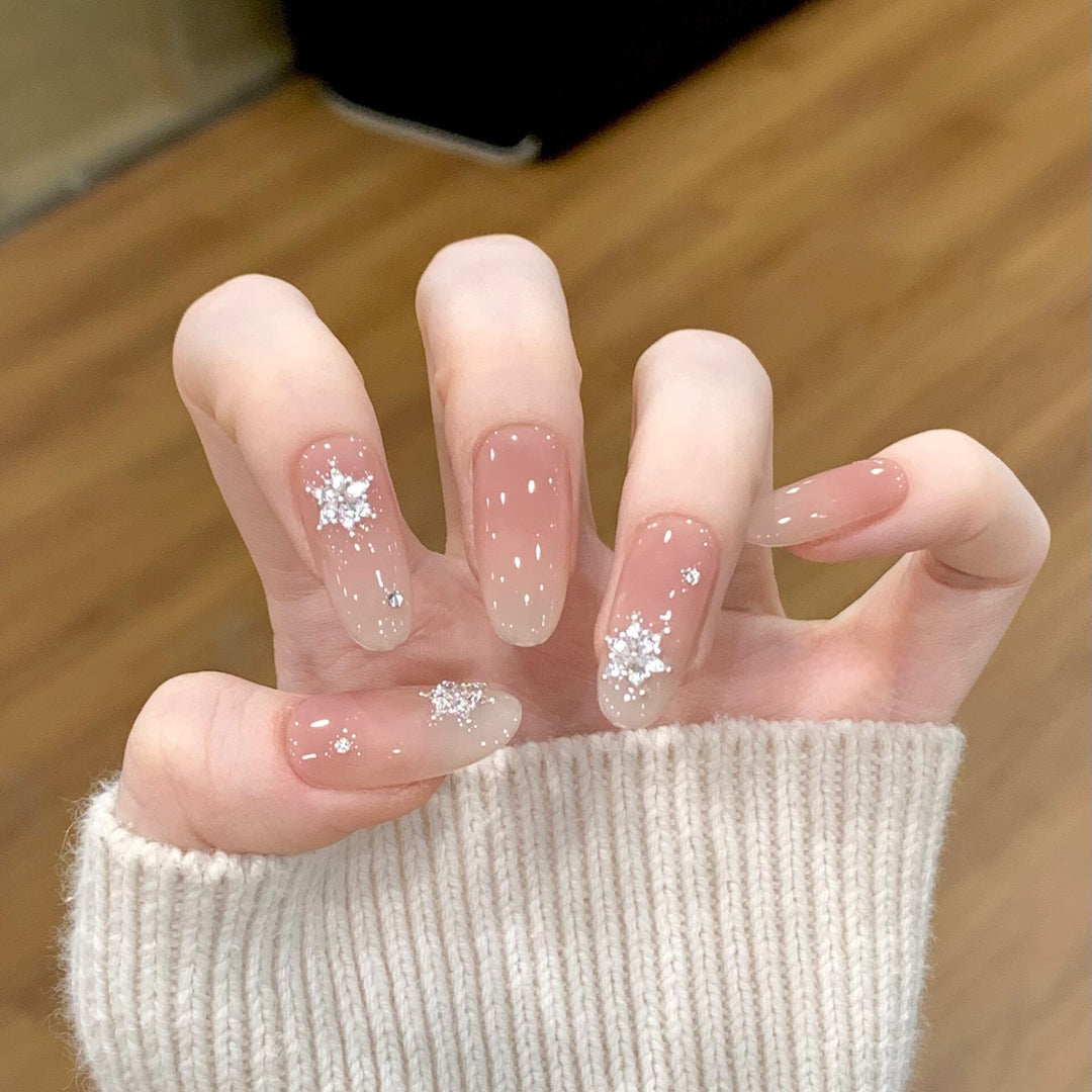 Artificial nails with shimmering effect and elegant star motif Kalsten