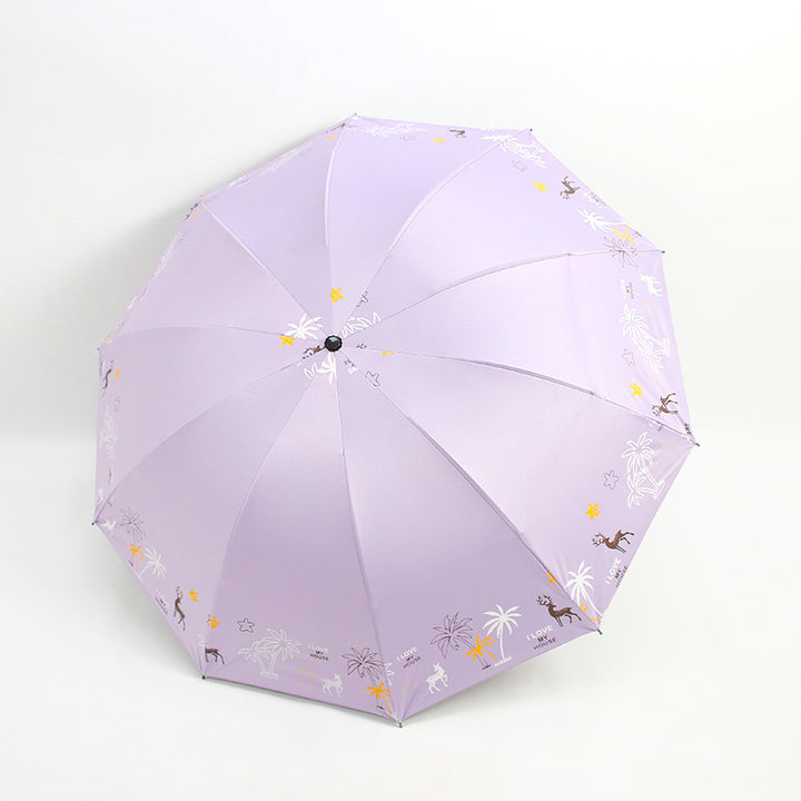 Women's Folding Umbrella with Animal Print Kalsten