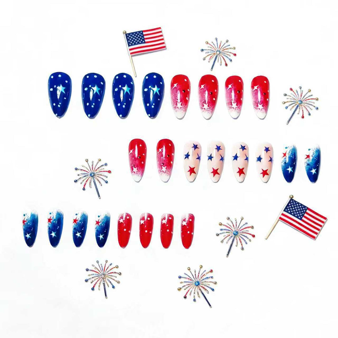 Creative artificial nails with festive star design Kalsten