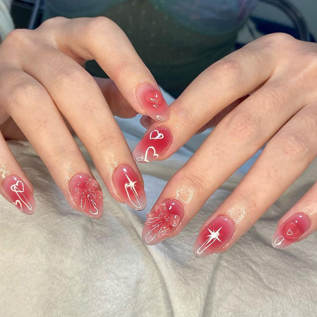 Artificial Nail Art with Romantic Design Kalsten
