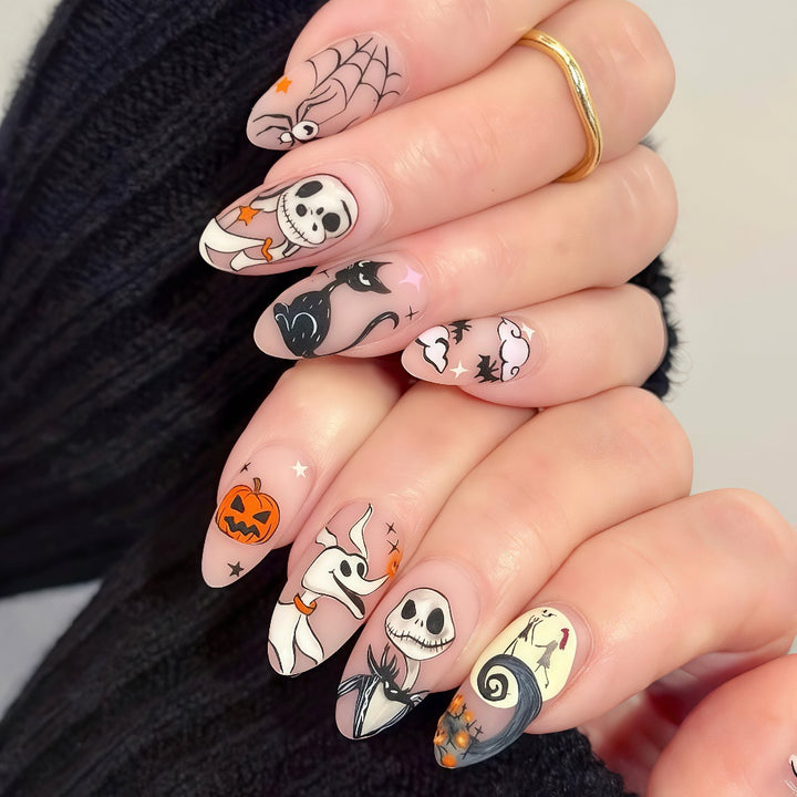 Artificiälnägel mit Halloween-Motiven Kalsten