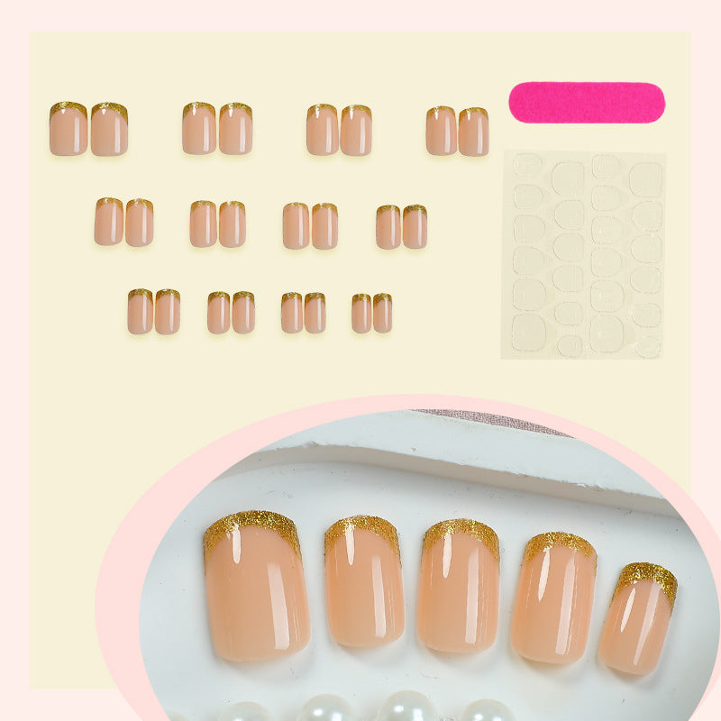 Elegant Press-On Nail Collection with Gold Accent Details Kalsten