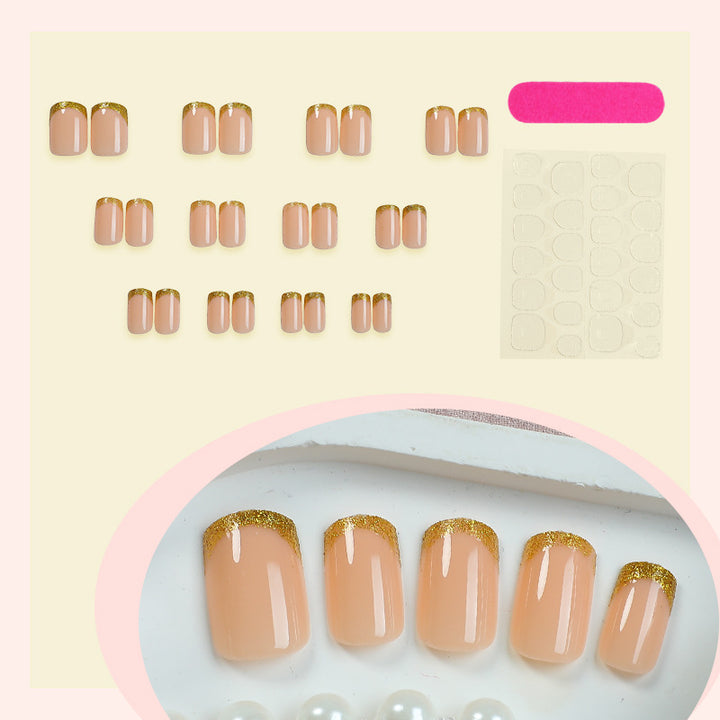 Elegant Press-On Nail Collection with Gold Accent Details Kalsten