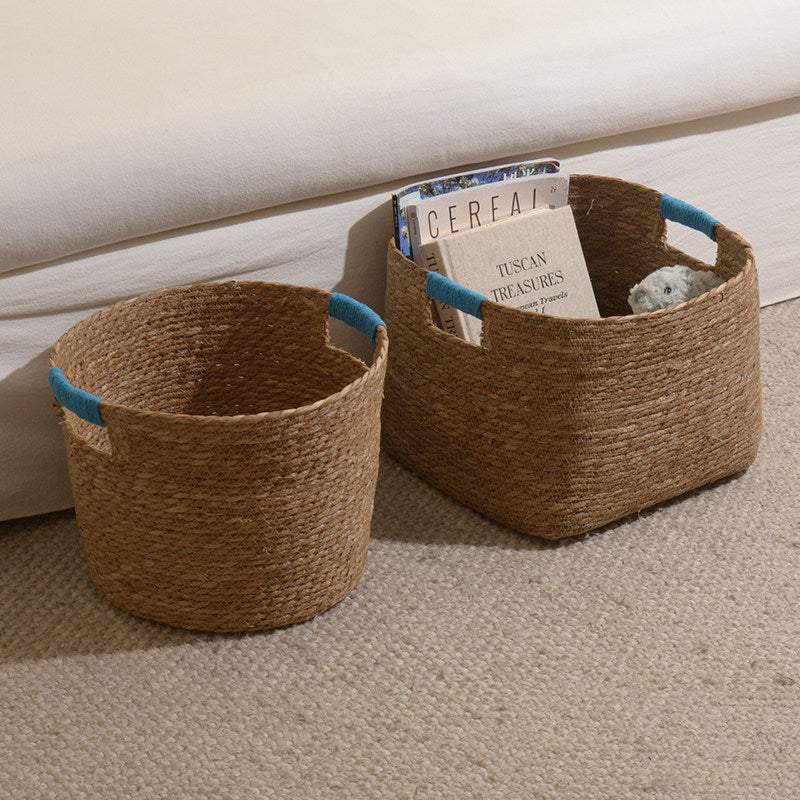 Stylish storage basket made of woven natural fibers Kalsten