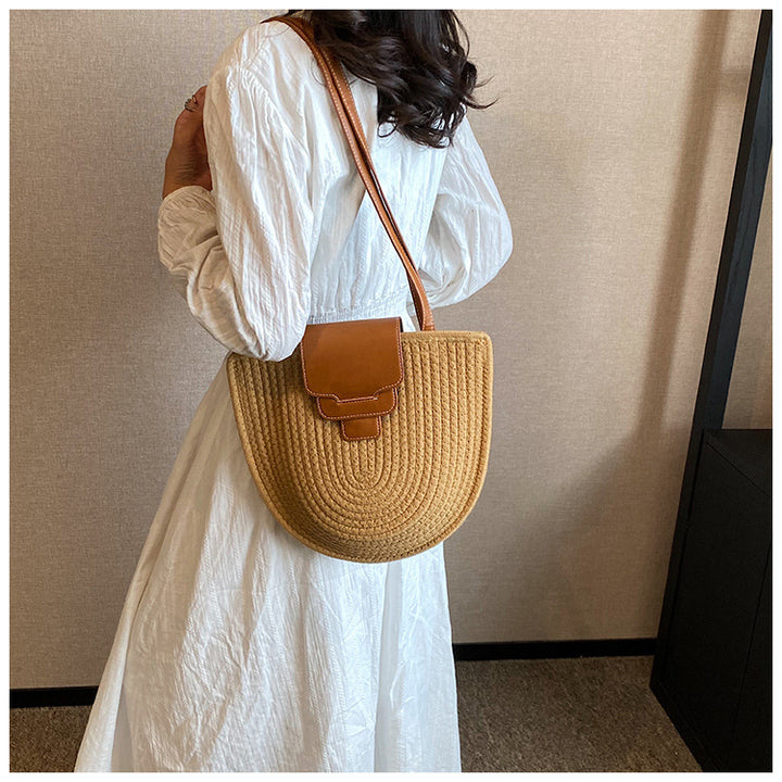 Fashionable and Handcrafted Basket Bag with Leather Accents Kalsten