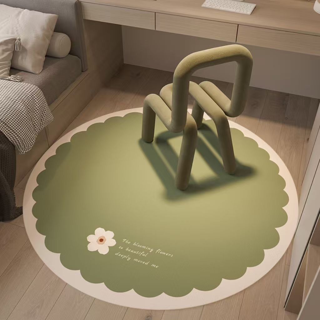 Floral Design Round Area Rug