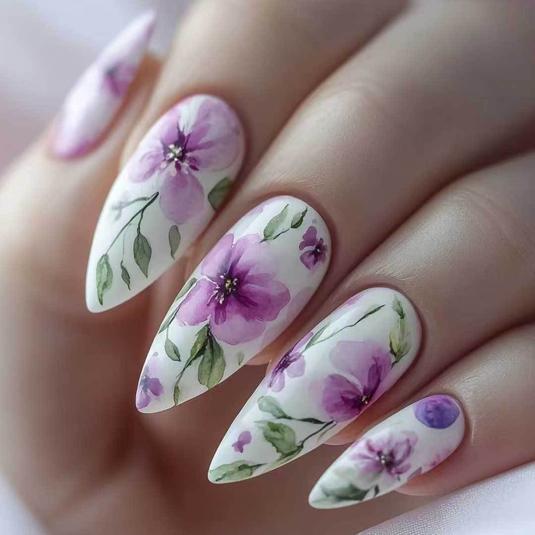 Floral Watercolor Nail Art Kit