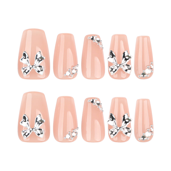 Artful Nail Extensions with Shiny Accents Kalsten