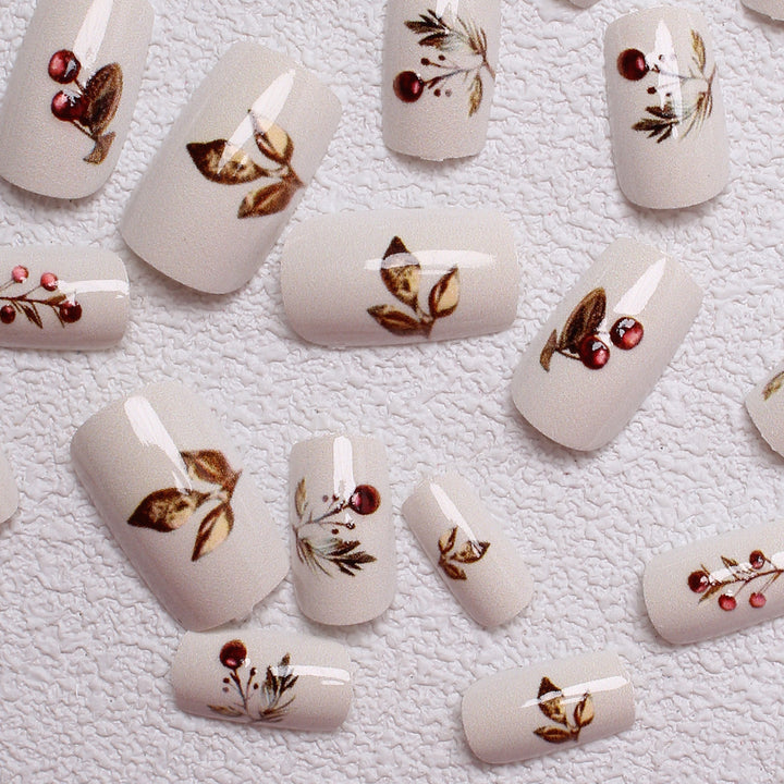 Elegant Holiday-Themed Press-On Nails Kalsten