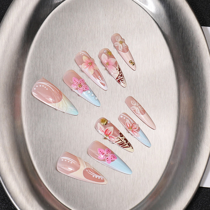 Floral Art Press-On Nail Tips Set Kalsten