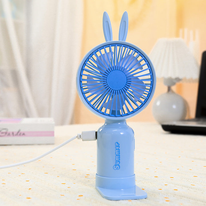 Ladies portable USB mini fan with LED night light folding stand and cute design Kalsten