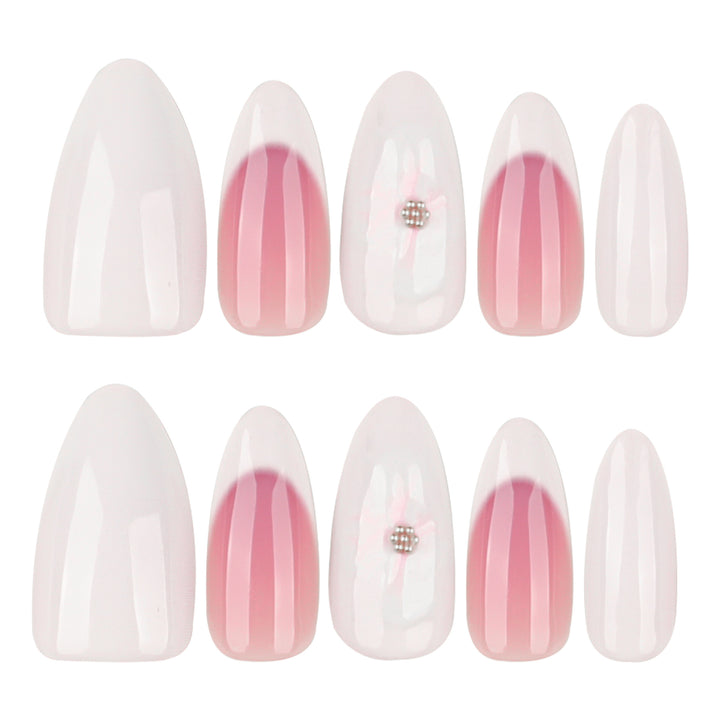 Artificial nails with flower accents and French tip Kalsten