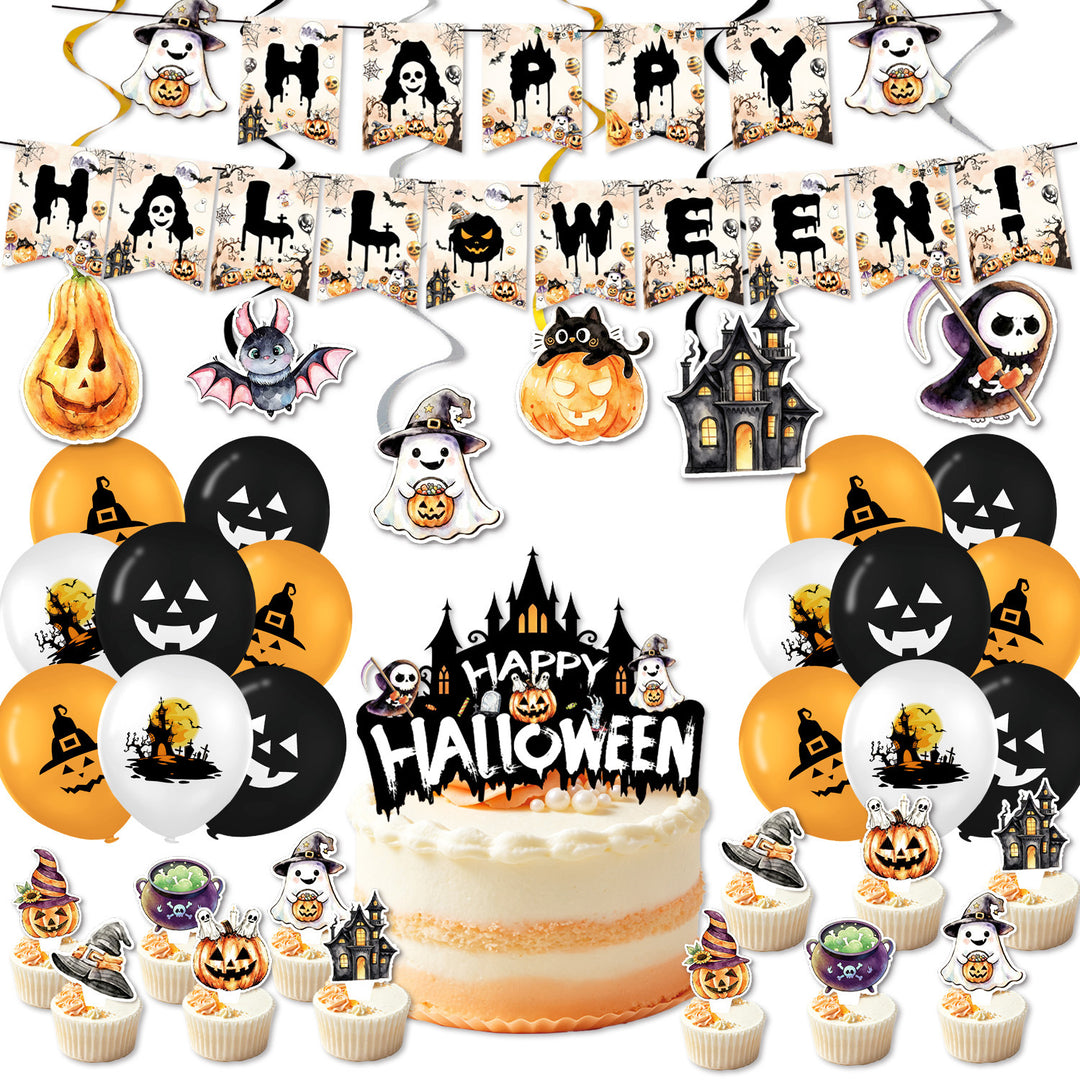 Paper Napkin Set with Halloween Motifs and Detailed Print for Party Decoration