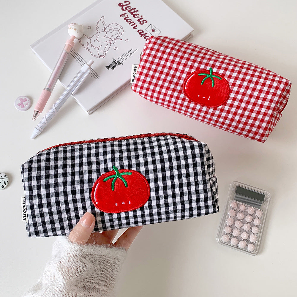 Cute Gingham Checkered Pencil Case Kalsten