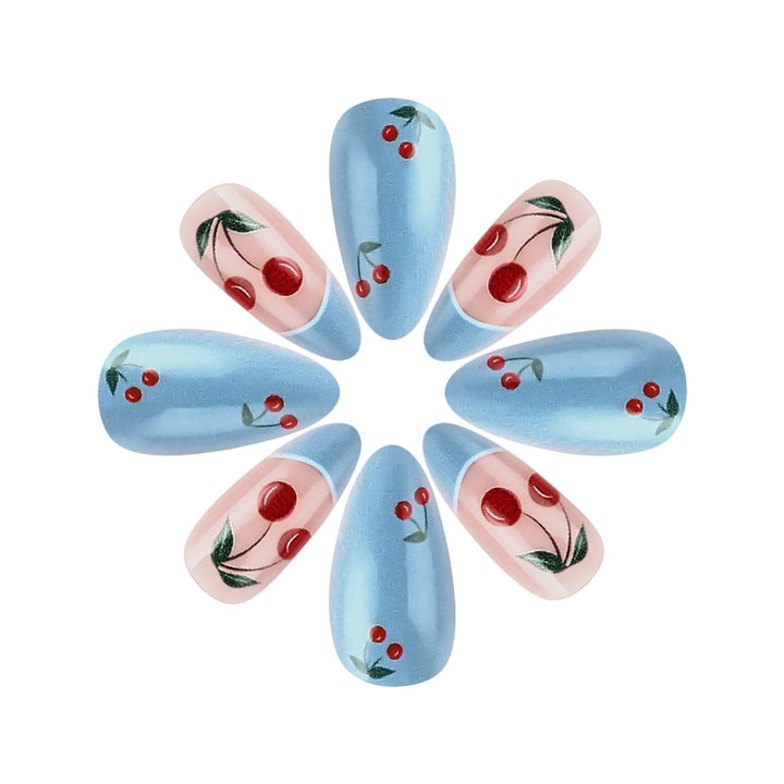 Cherry Blossom-Themed Press-On Nail Art Set Kalsten