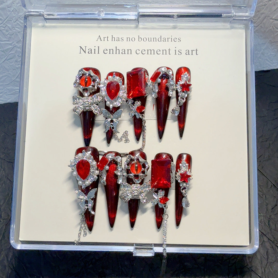 Glamorous Artistic Rhinestone Nail Enhancements