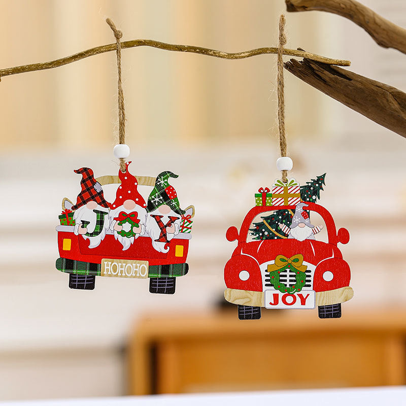 Decorative Wooden Christmas Car Ornaments Kalsten
