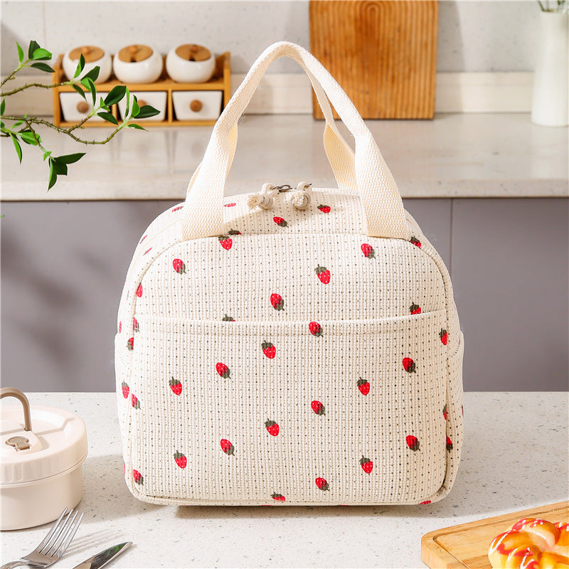 Insulated Strawberry Print Lunch Cooler Bag Kalsten