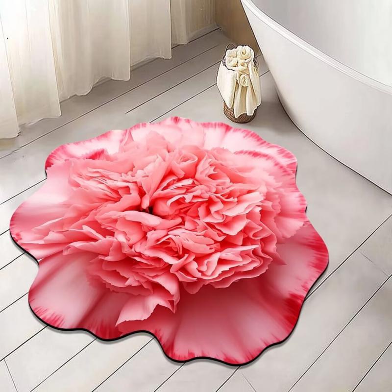 Floral Shaped Plush Area Rug