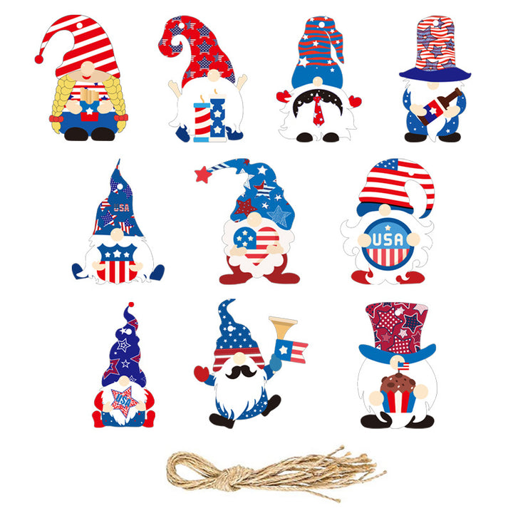 Unisex paper star-shaped tag with USA motif and jute cord Kalsten