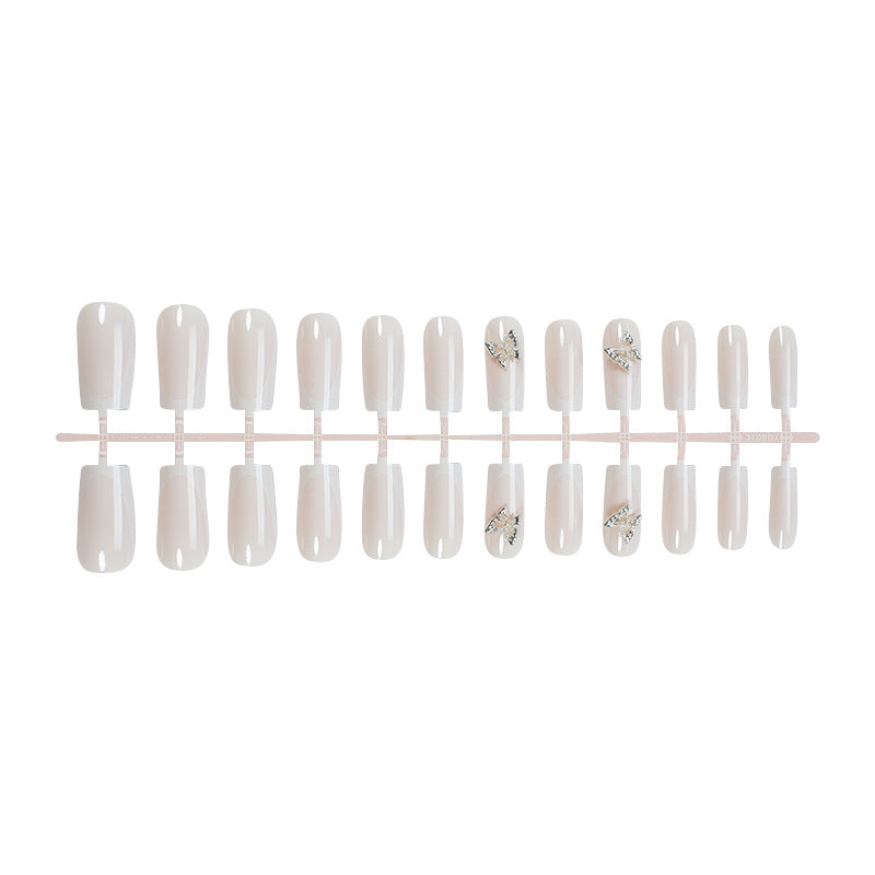 Premium Decorative Press-On Nail Set with Elegant Butterfly Accents Kalsten