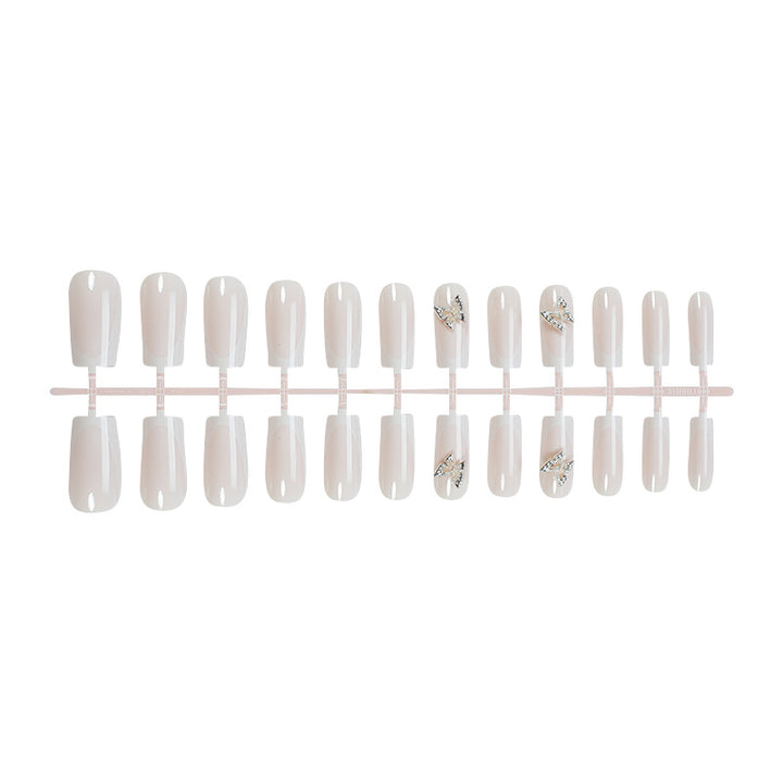 Premium Decorative Press-On Nail Set with Elegant Butterfly Accents Kalsten