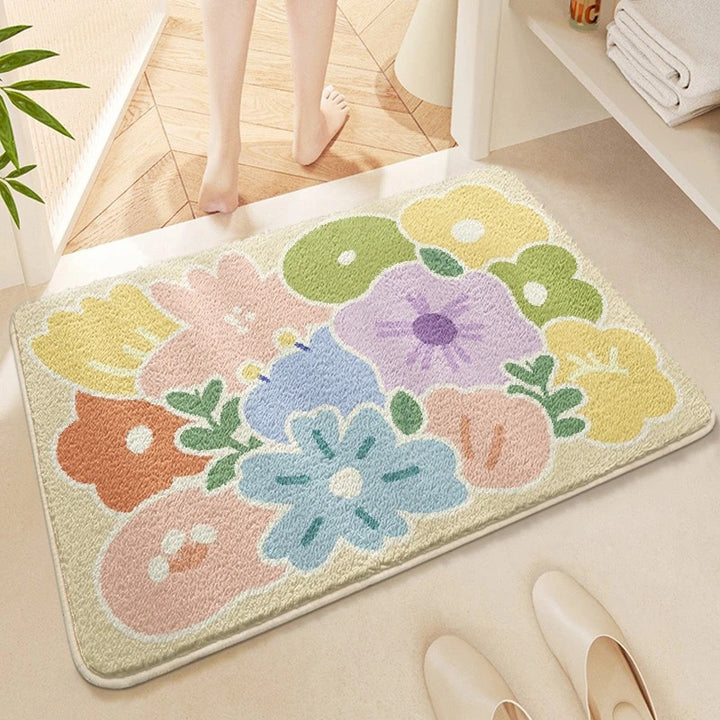 Floral Patterned Bath Mat Kalsten