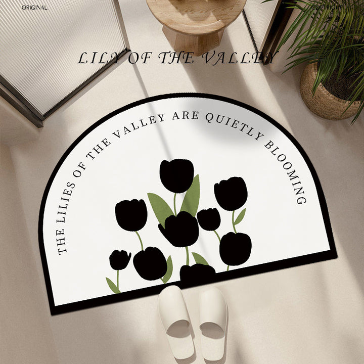 Artistic Floral Printed Area Mat
